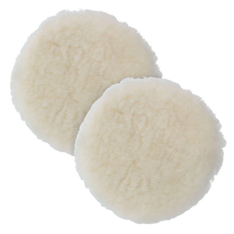 TCP Global 7"" All Natural Premium 100% Wool Buffing Pad - 1"" Thick Pile- Hook and Loop Grip Attachment Buffing & Polishing Pad (Pack of 2) - Image 1